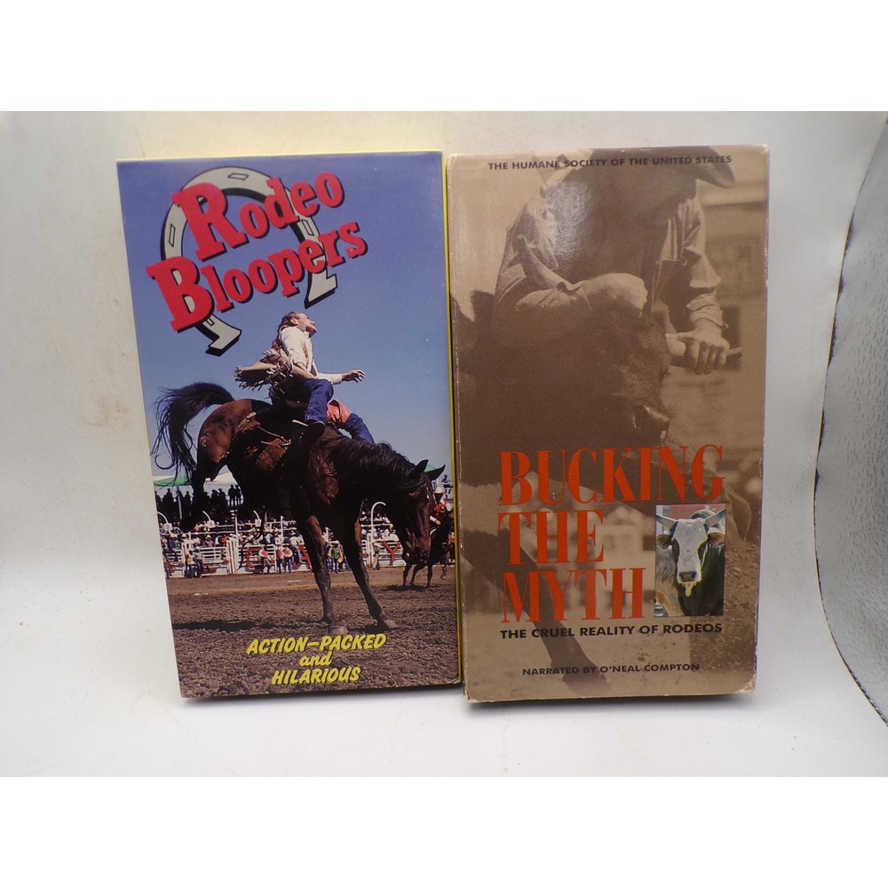 Rodeo Bloopers and Bucking the Myth VHS Bundle HSUS Documentary GoodTimes 8098